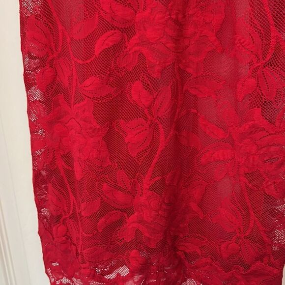 Red Lace Slip Dress - See Thru - Lingerie - Victoria Secret Red  Spaghetti Strap - Picture 3 of 5
